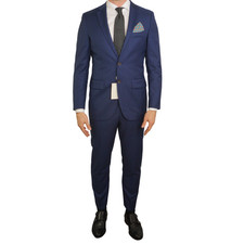 Men Suitsupply Suit Lazio Pure Wool Blue Vitale Barberis Size UK/US34