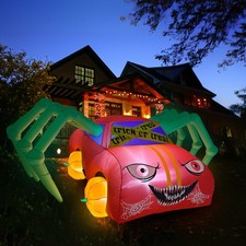 10 Ft Inflatable Halloween Spooky Spider Car