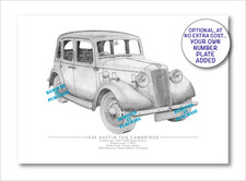 Austin Ten Cambridge hand-drawn A5 personalised print