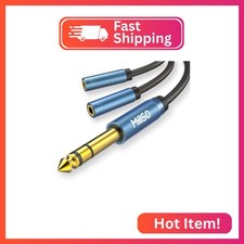 MillSO 6.35mm 1/4 Male to Dual 3.5mm 1/8 Female Headphone Adapter, TRS Stereo Sa