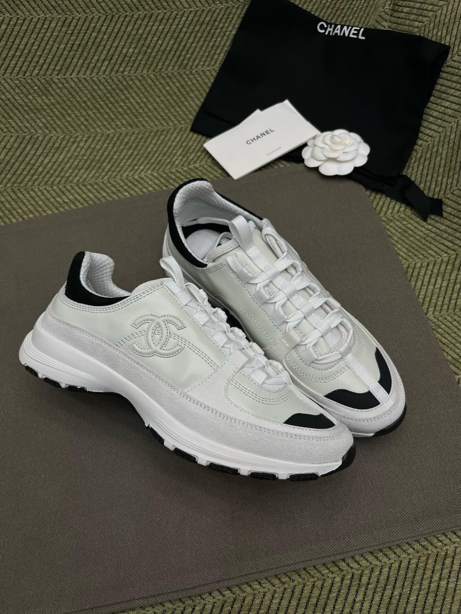 Leather Sneakers Womens White Chanel Sneakers Sepatu Chanel