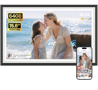 15.6-Inch Digital Smart Picture Frame with WiFi, HD Touch Screen, 64GB Storage
