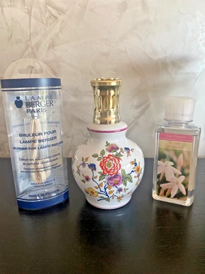 LAMPE BERGER PORCELAINE REVOL SAINT UZE -  FLORAL JAPONISANT - EXCELLENT ETAT ** - Photo 1/4