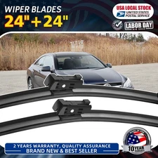24"+24" Genuine Quality Front Bracketless Wiper Blades Replacement All Season