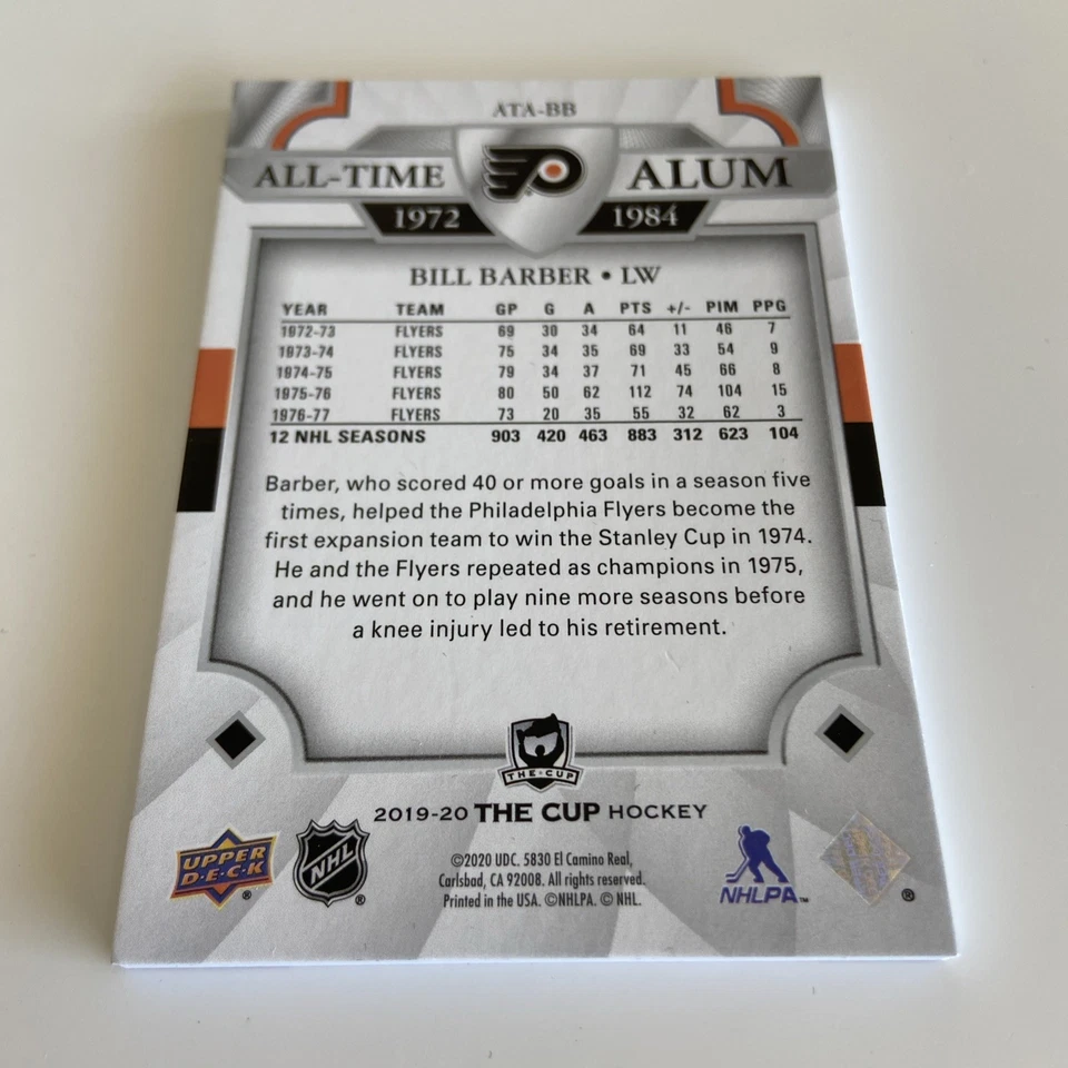 NHL Card-Bill Barber-All-Time Alum xxx/249-The Cup 2019-20-Flyers - Bild 2 von 2