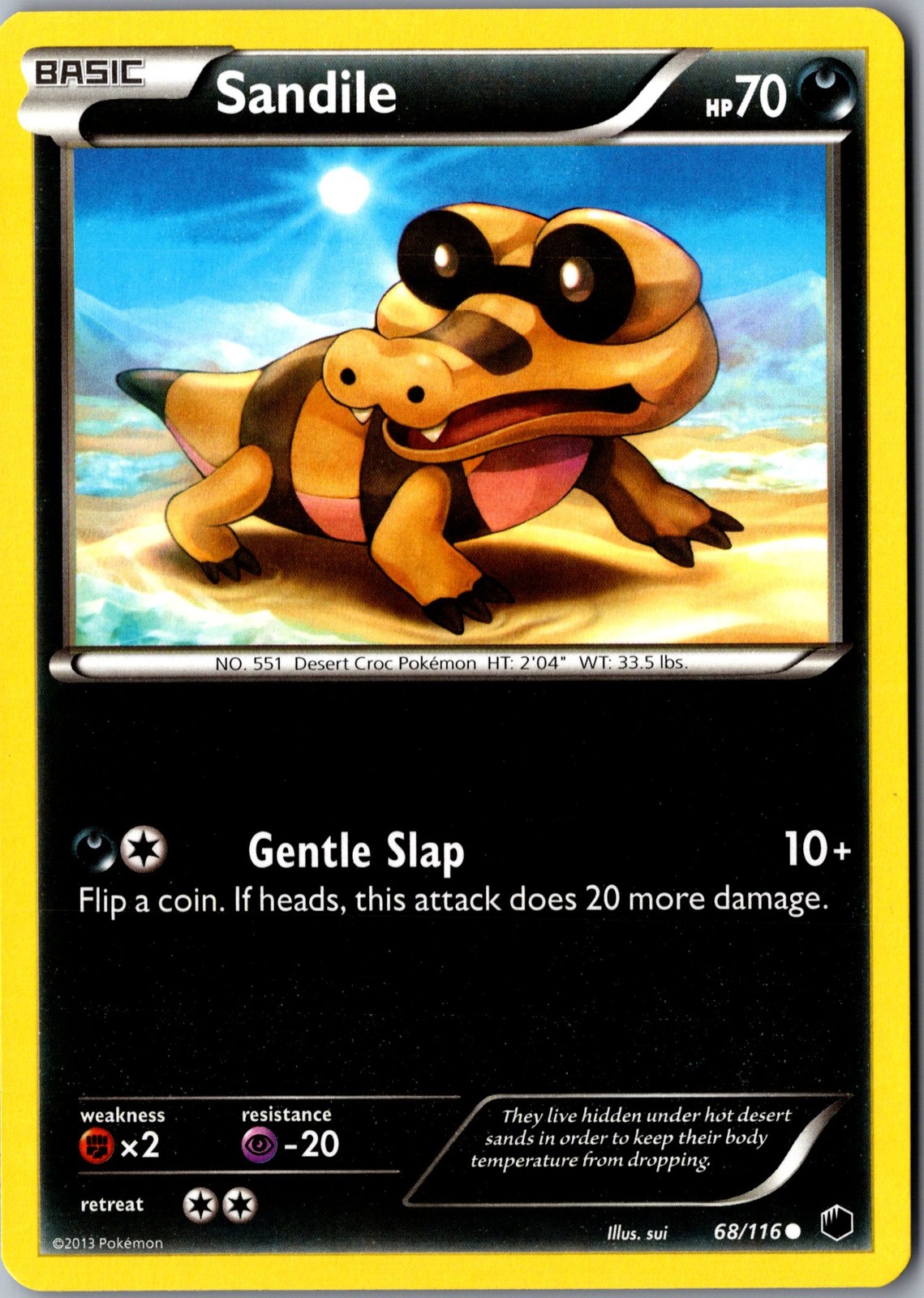 Sandile 68/116 Common Plasma Freeze Lightly Played Pokemon Card TCG Single