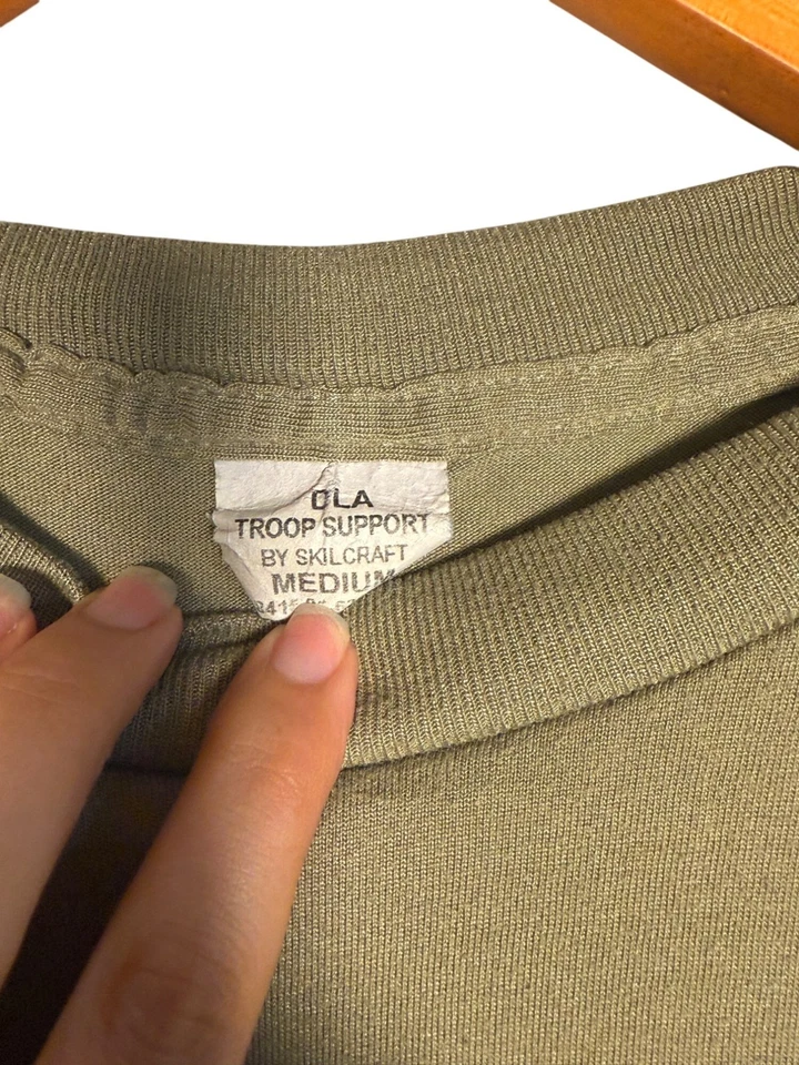Camiseta Skilcraft Hombre Verde Oliva Militar Manga Corta Resistente Talla M Foto 3 de 3