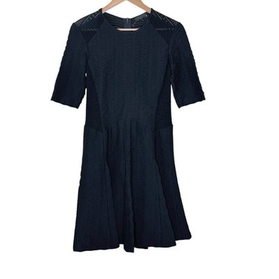 Rag & Bone Fit n Flare Dress Size 8 Crochet Silk Blend Cocktail Minimalist