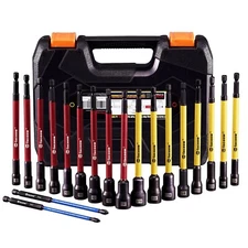 Magnetic Nut Driver Set for Impact Drill, 19 Pcs with Metric & SAE ... Fast Ship