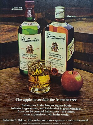 Vintage Print Ad 1980 Ballantine's Very Old Blended Scotch Whisky **See Descr*