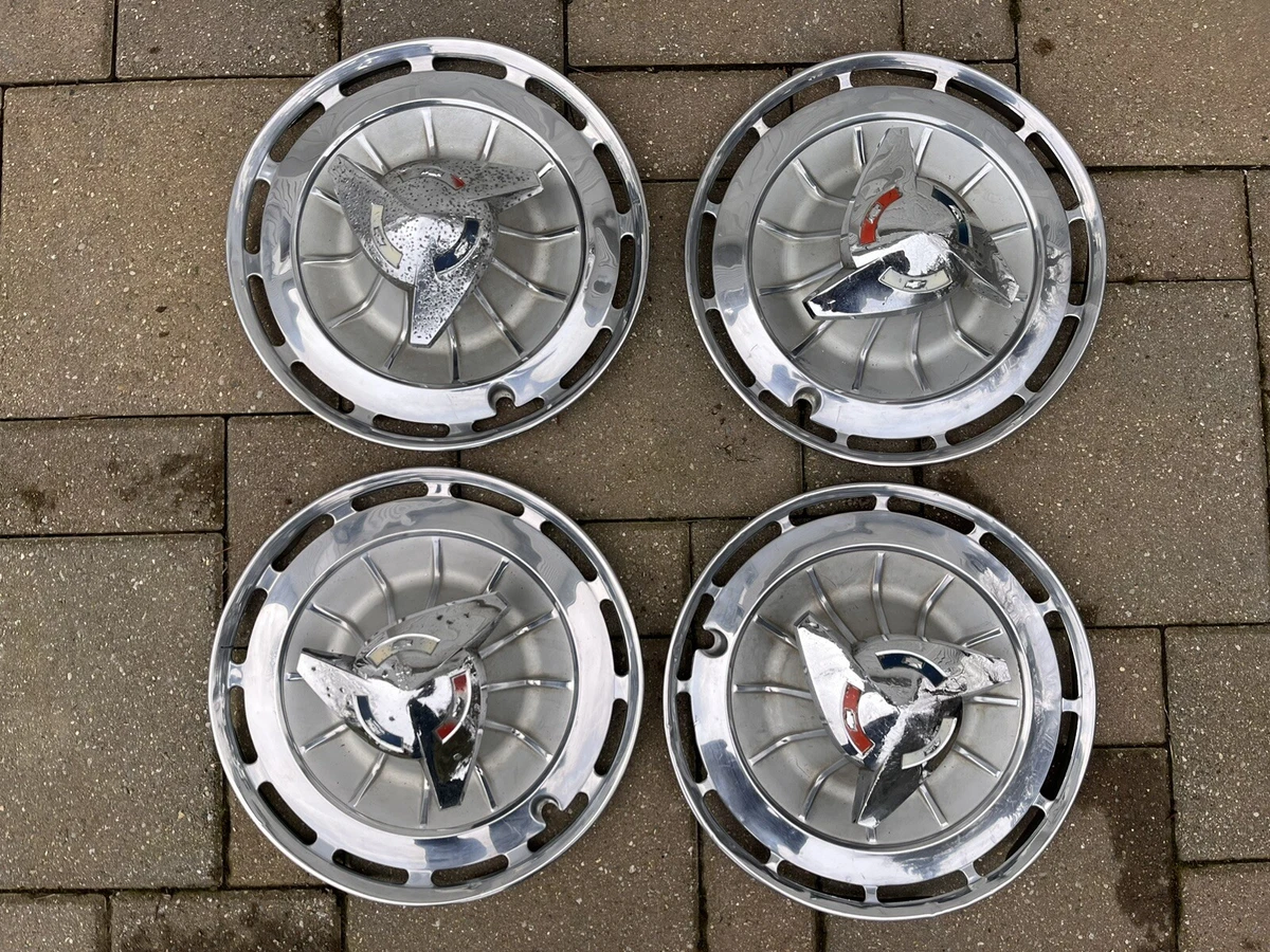 1962 Chevrolet Impala SS Spinner Wheel Covers Hubcaps 14 Set of