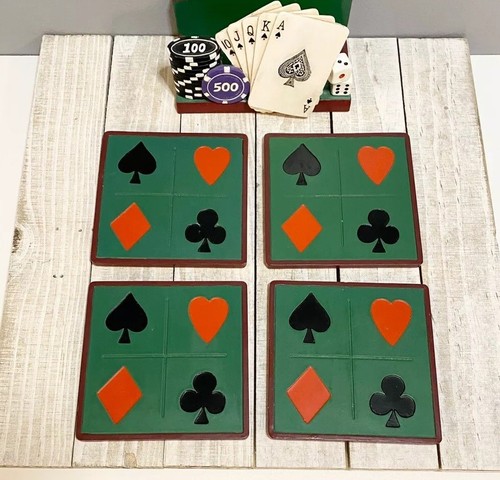 Poker Coaster Set A. Rickesca Carparatian MH230 Porcelain With Cork Bottoms - Picture 4 of 7