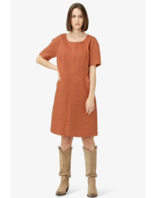 Noa Noa Lise Oversized Linen Dress, Auburn Size UK 10 / EU 38