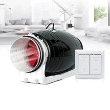 Silent Duct Fan 220V Powerful Mixed-Flow Exhaust Ventilator for Kitchen Hood