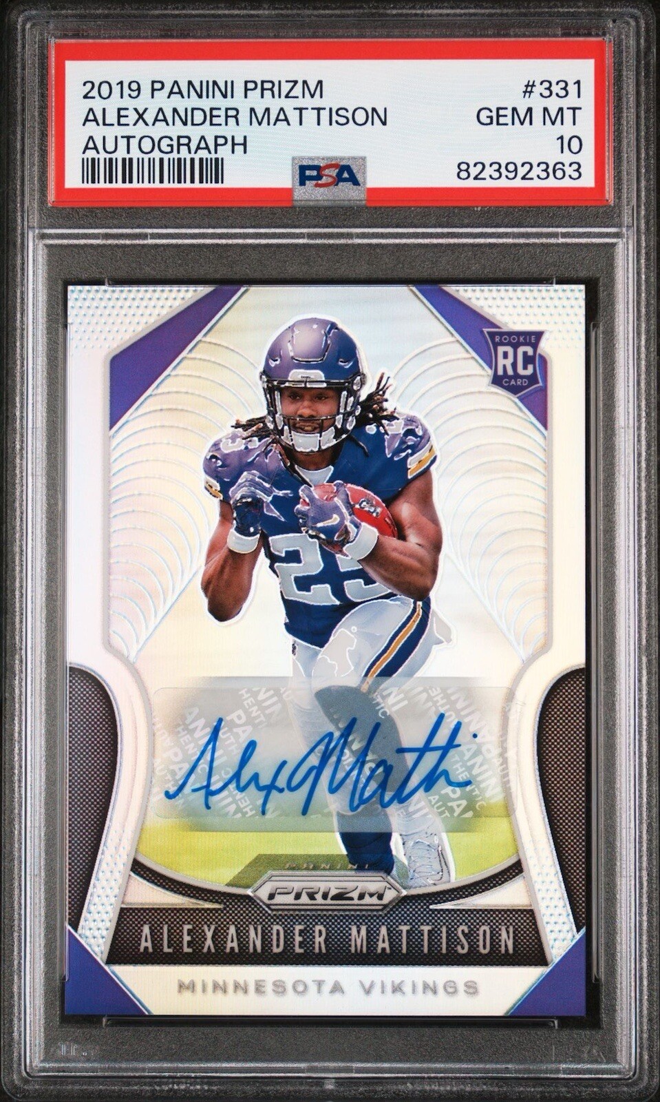 Alexander Mattison Panini Prizm #331 Autograph