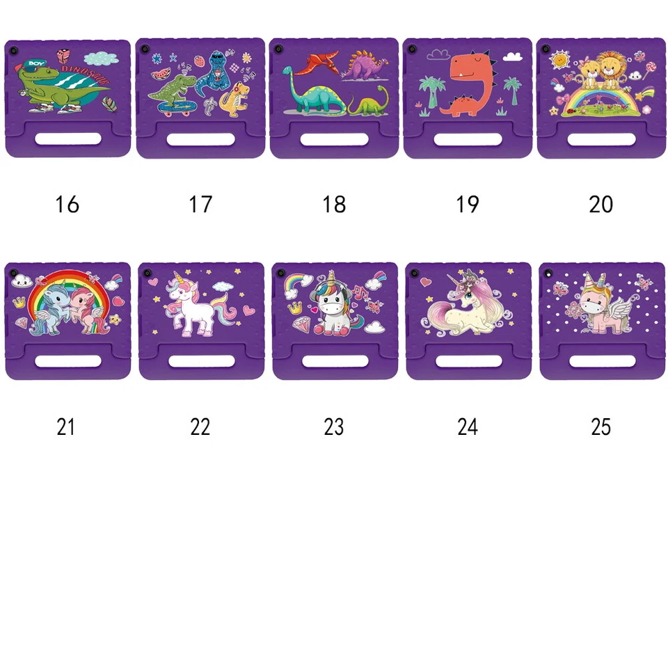 EVA Purple Handle Stand Tablet Cover Case For Amazon Fire HD 8/8 Plus/12th 2024 - Image 3 of 4