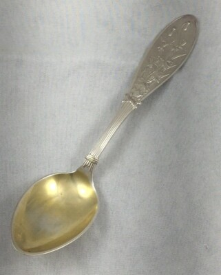 #ad Honeysuckle by Whiting sterling Demitasse Spoon Mono Mills Gold Wash Bowl $49.99