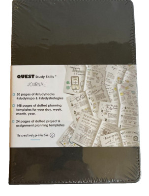 NEW ~ QUEST STUDY SKILLS ️ JOURNAL ~ DAVY GRAY ~ quality bleed proof ivory paper