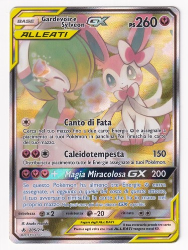 🍀Pokémon 205/214 Gardevoir e Sylveon GX GOOD Unbroken Bonds ITA Pokemon🍀