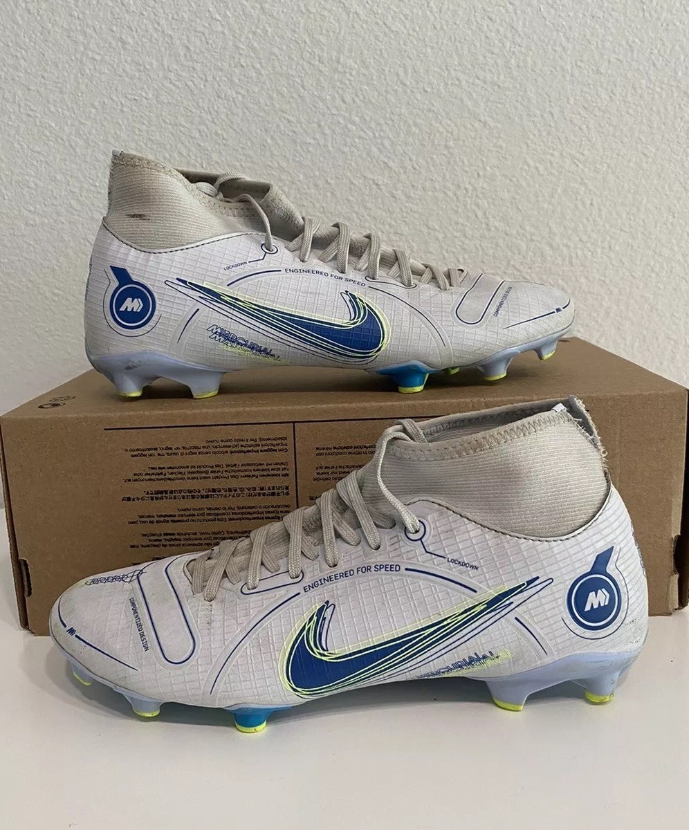 NIKE SUPERFLY 8 ACADEMY FG/MG FOOTBALL GREY-MARINA BLUE Mens NIKE SUPERFLY 8 ACADEMY FG/MG FOOTBALL GREY-MARINA BLUE Mens