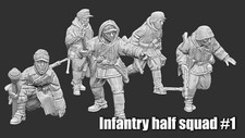 WW2 German Dismounted Cavalry Half Squad Bolt Action Select Scale 20 28mm 54 3D