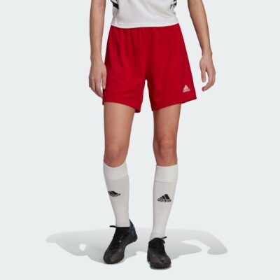adidas Entrada 22 Womens Football Shorts Ladies Red Sports