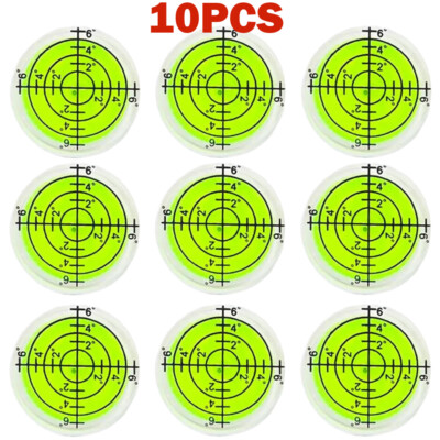 10PCS Circular Bubble Level Bullseye Degree Marked Surface Round Spirit Levels