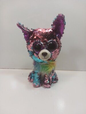 2018 TY BEANIE BOOS FLIPPABLES YAPPY THE CHIHUAHUA CHANGING SEQUINS 6  PLUSH 