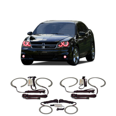 Bright Red Angel Eye Headlight & Fog Light Halo kit for Dodge Avenger 08-10