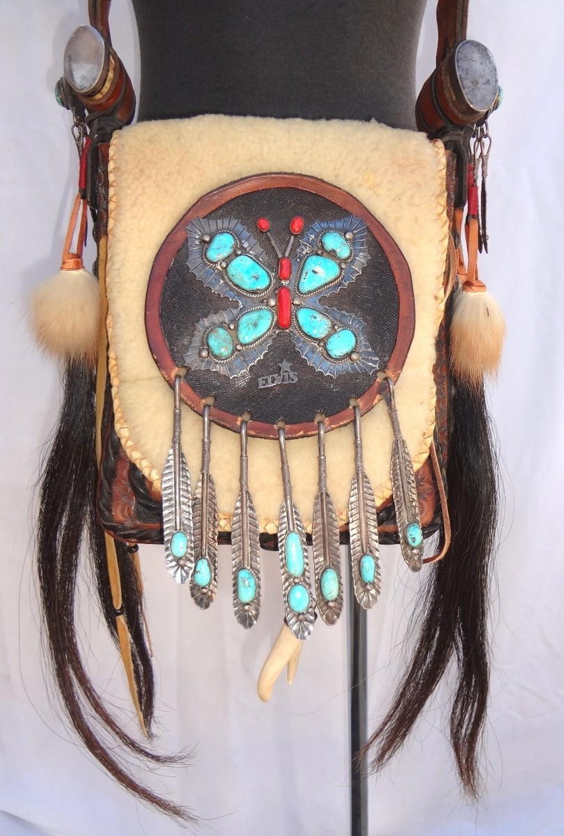 RARE Elvis Presley Native American Leather Turquoise Sterling