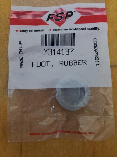 Whirlpool Dryer Leveling Leg Pad Rubber Foot Y314137 (WPY314137) (Box DDDD) - Picture 2 of 3