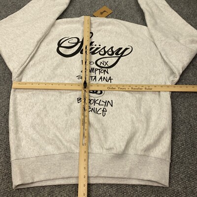 Stussy World Tour Crew Mens XL Gray Sweatshirt NWT | eBay