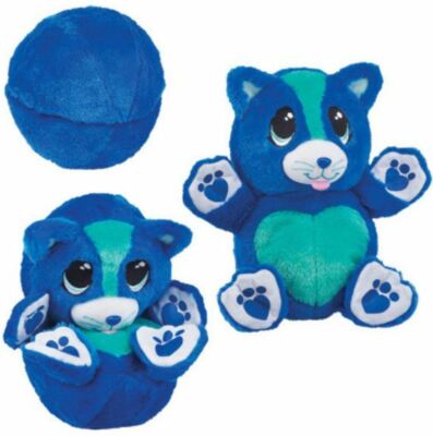 New Ball Pets Berry Blue Kitty Plush Toy - Pop Open Stuffed Animal & Ball