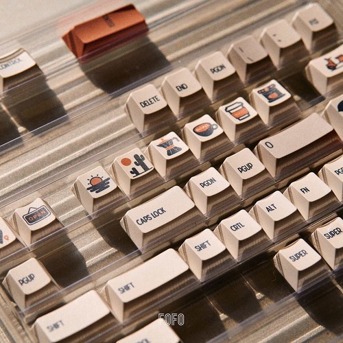 Bofo Cafe Keycap profilo ciliegia ABS PBT Bofo colorante caffè tappo chiave sottoletto per chiave mx