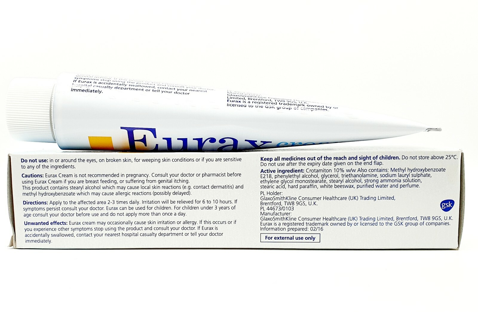 Eurax Cream 100g for Itching, Eczema, Bites/Stings, Rash, Sunburn