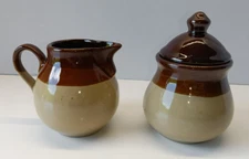 VTG Sugar and Creamer Brown and Beige Excellent Condition