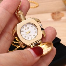Pocket Watch w/chain Gold plated Analog Quartz Movement Luxury Present Mens boys