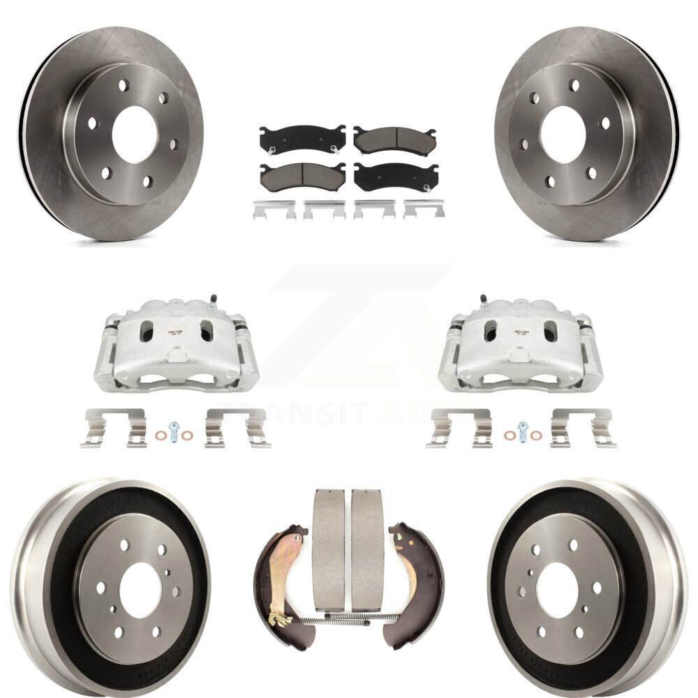 Front and Rear Brake Caliper Rotor Drum Ceramic Pad Kit for Chevrolet Silverado 1500 High-Performance Brake System Upgrade