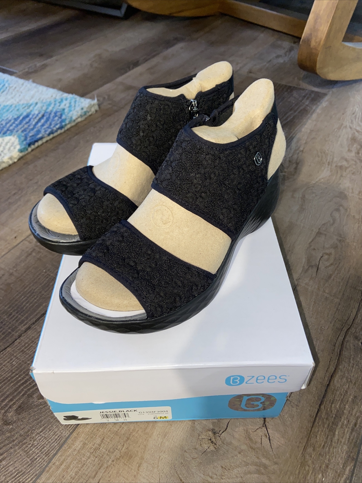 Jessie Sandals Black Ankle Straps Size 