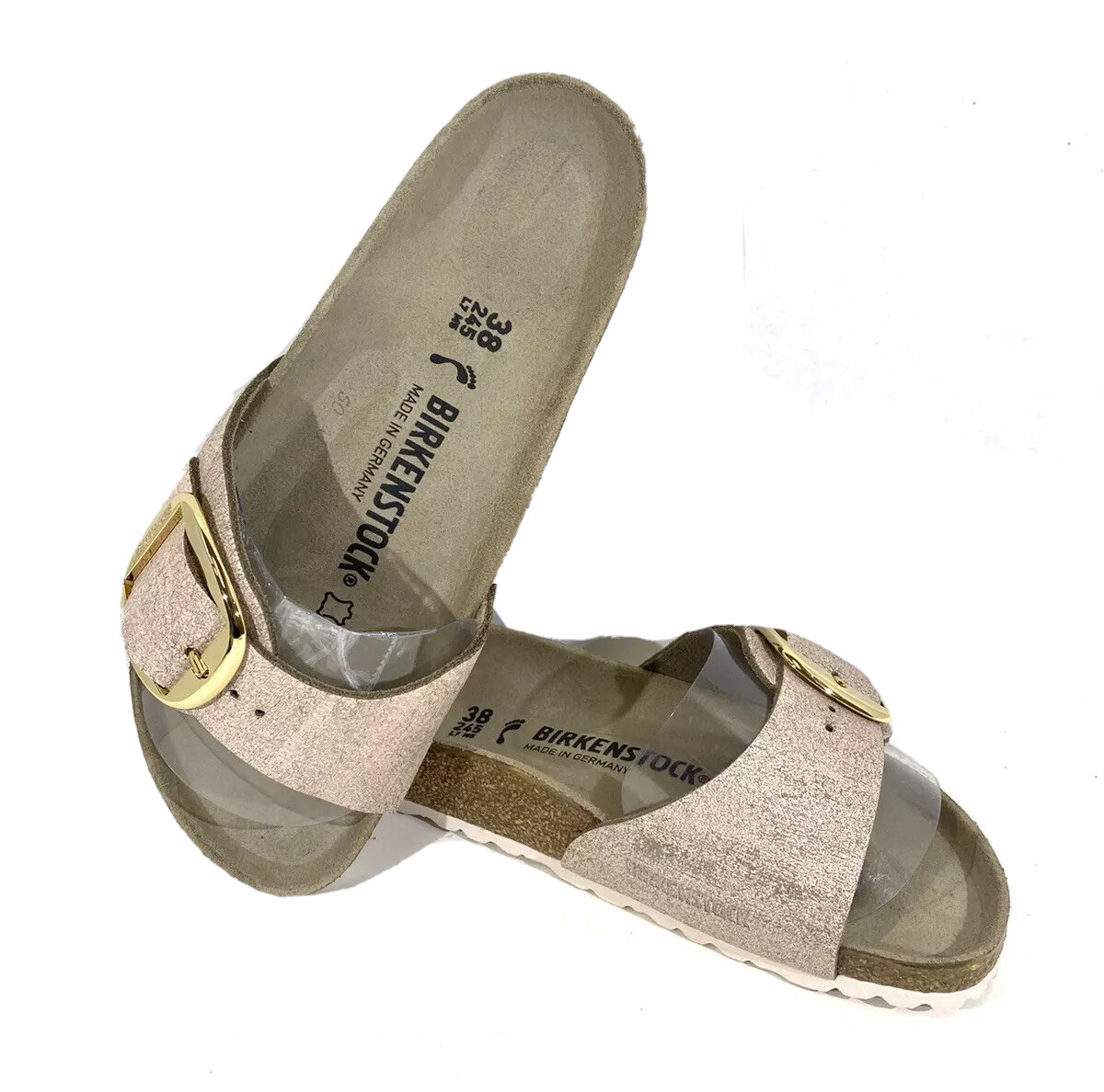 ♡新品タグ付 BIRKENSTOCK Madrid Big Buckle 38♡ BIRKENSTOCK MADRID BIG BUCKLE SLIDE SANDALS ECRU WOMEN'S