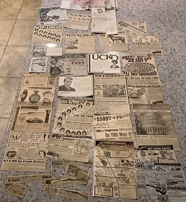 30 Vintage B&W Magazine Contest Ads 1930s Paper Ephemera Journal Scrapbook