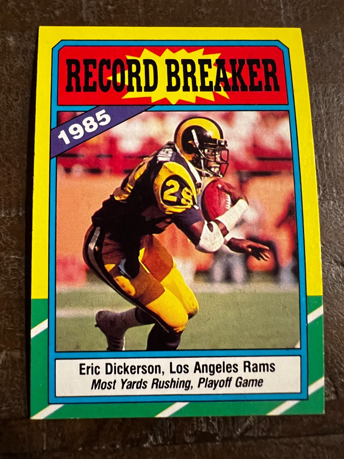 1986 Topps Football Card #2 Eric Dickerson Record Breaker (J7)