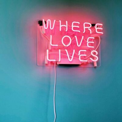 Where Love Lives 14''x10'' Acrylic Neon Lamp Sign Light Beer Wall