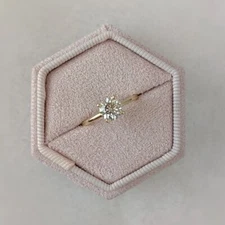 Diamond Wedding Ring Semi Mount Round Setting 0.15 Ct Real Solid 14K Yellow Gold