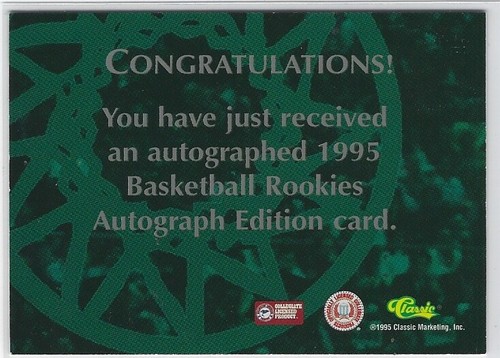 1995 CLASSIC AUTOGRAPH EDITION MICHAEL EVANS AUTO OWCC RAIDERS - Picture 2 of 2