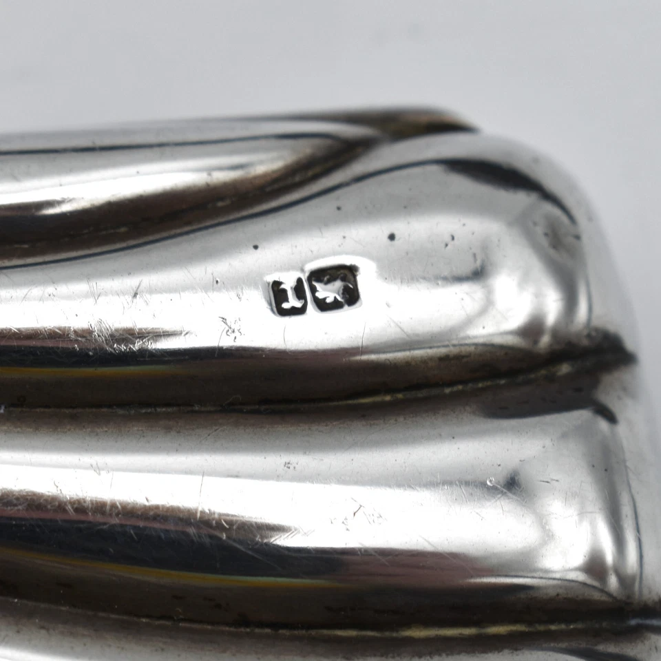 Estuche para tarjetas victoriano de plata maciza Aide De Memoir 1893 Sunbrust Gadrooned Foto 4 de 4