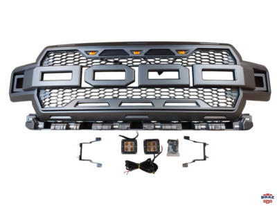 Kühlergrill Frontgrill Für 2018-20 Ford F-150 Raptor Style w/ LED