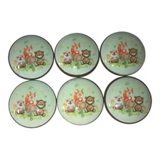 Set of 6 Woodland Animals Trio Wood Cabinet Knobs 