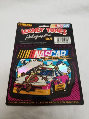 Vintage 90's Chroma Nascar Looney Tunes Wile E. CHOYTE ROAD RUNNER Decal