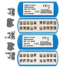 10Sets Dental Orthodontic Brackets Mini Twin MBT Roth 022 345 Hooks Galaxy 3.0